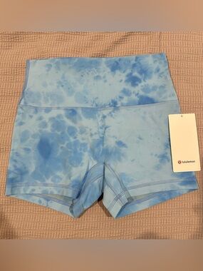 NWT 10 Align 4” No Line High-Rise Yoga Biker Short Lululemon Smoothie Blueberry